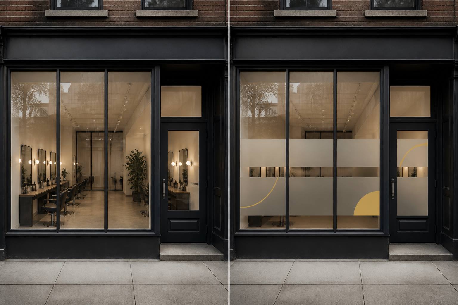 Maison Étoile storefront, before and after