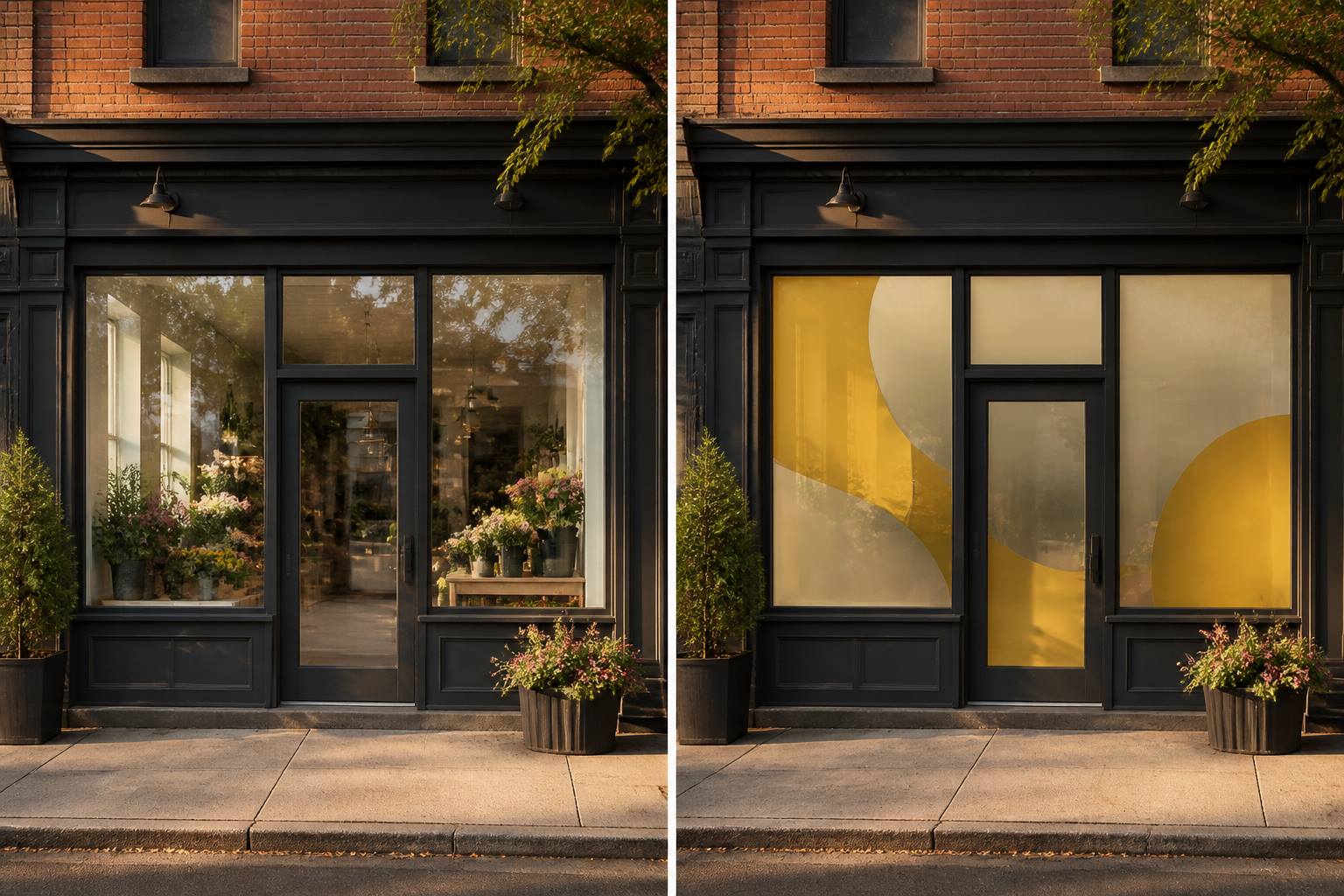Brooklyn Bloom storefront, before and after